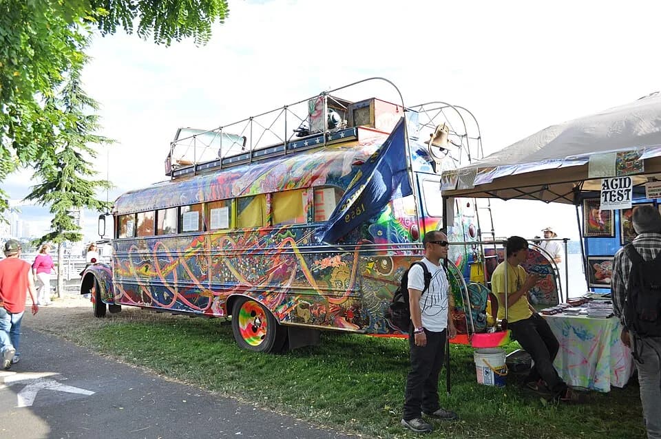 Ken Kesey - "Further" / "Furthur", Ken Kesey and the Merry Pranksters' famous bus, Hempfest 2010, Myrtle Edwards Park, Seattle, Washington, 2010, at which time it had recently been restored.