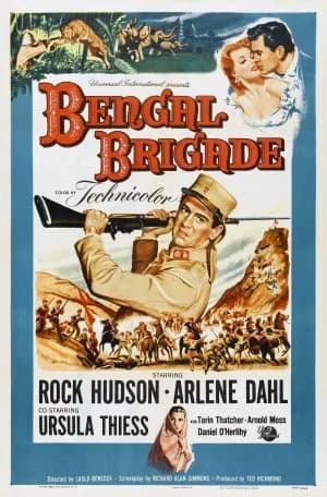 Rock Hudson - Poster for the American film Bengal Brigade (1954).