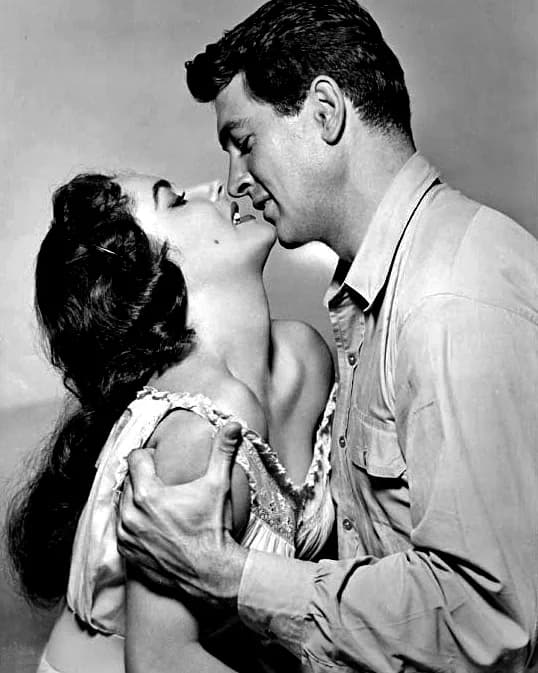 Rock Hudson - Publicity still of Elizabeth Taylor and Rock Hudson for film Giant.