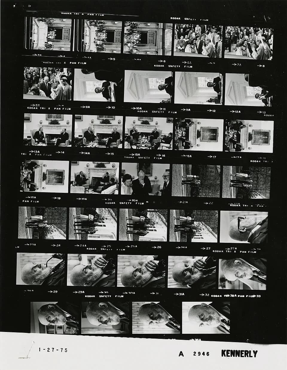 Ansel Adams - The photo contact sheet, identified as A2946 by the White House Photographic Office (WHPO), is housed at the Gerald R. Ford Presidential Library, a branch of the National Archives and Re