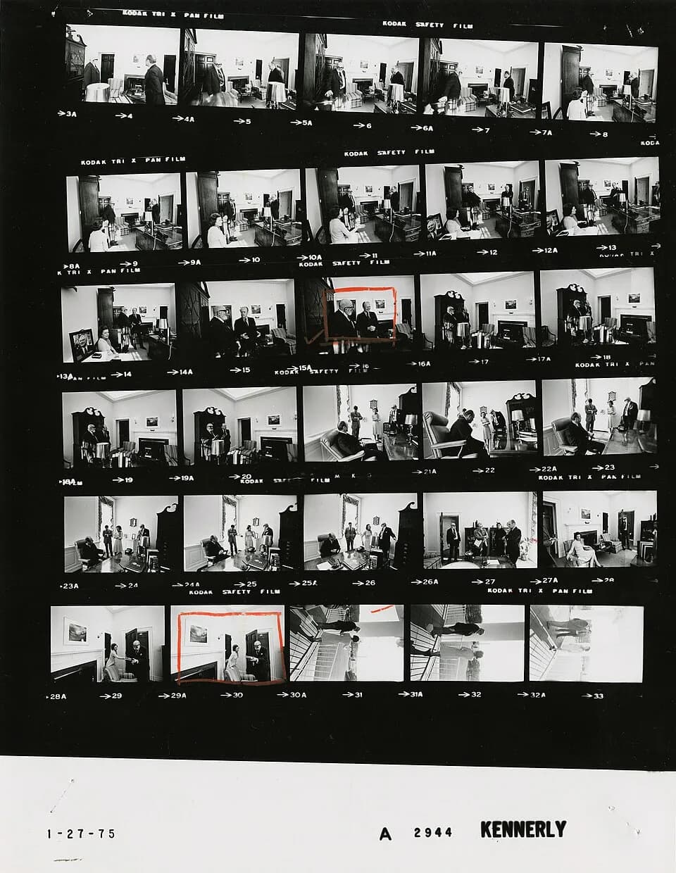Ansel Adams - The photo contact sheet, identified as A2944 by the White House Photographic Office (WHPO), is housed at the Gerald R. Ford Presidential Library, a branch of the National Archives and Re