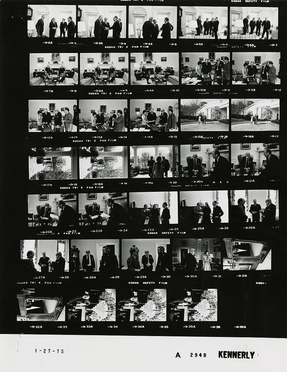Ansel Adams - The photo contact sheet, identified as A2948 by the White House Photographic Office (WHPO), is housed at the Gerald R. Ford Presidential Library, a branch of the National Archives and Re