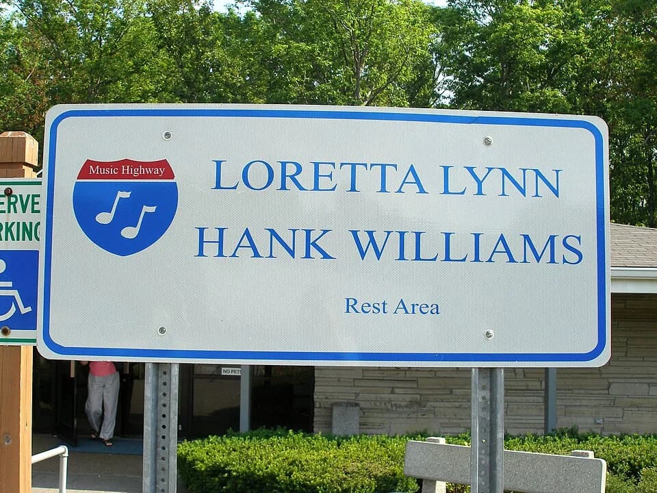Hank Williams - Two talented musicians with a rest area named after them.