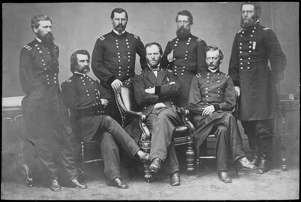 William Tecumseh Sherman - Gen. William T. Sherman, U.S.A. with his division commanders. - NARA - 530418.jpg