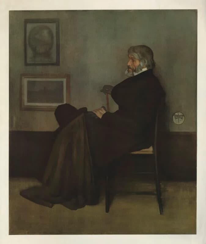 James McNeill Whistler - Chromolithograph of Arrangement in Grey and Black, No. 2: Portrait of Thomas Carlyle published 1911 by The Medici Society Ltd, after James Abbott McNeill Whistler
