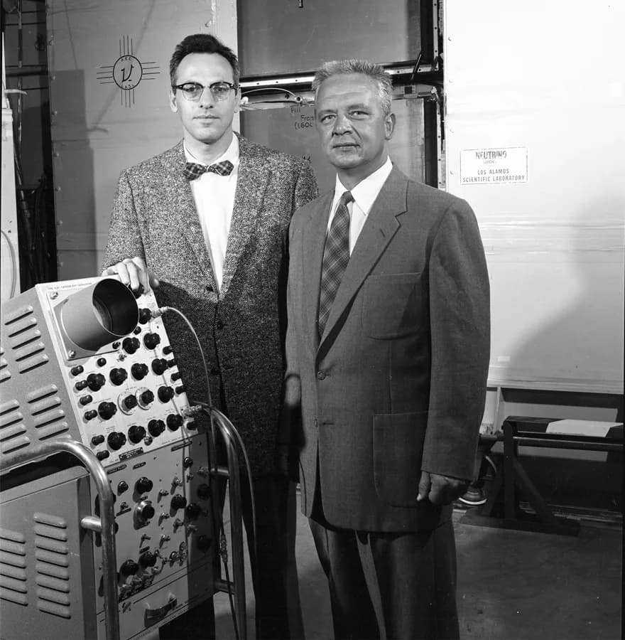 Frederick Reines - In 1956, Dr. Clyde Cowan and Dr. Frederick Reines came from Los Alamos to perform an experiment in which they proved the existence of the neutrino and plugged some theoretical holes