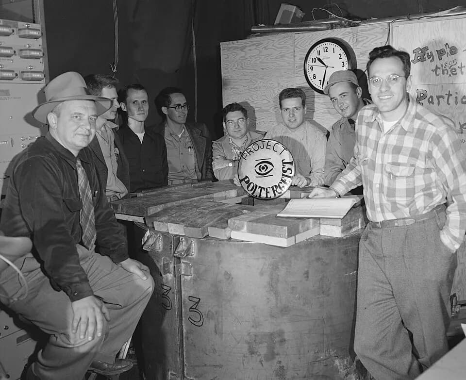 Frederick Reines - Frederick Reines (far right) with Clyde Cowan (far left) and other members of Project Poltergeist
