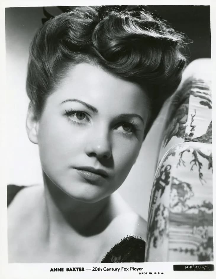 Anne Baxter - Anne Baxter, 20th Century Fox player, 1940s. Vintage 8x10 photograph on glossy single weight paper stock. FROM THE GEORGE SMOOTS COLLECTION