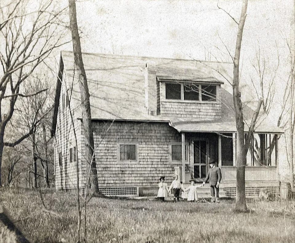 Thornton Wilder - Photograph of American author Thornton Wilder as a child at the Wilder family cottage at Maple Bluff, Wisconsin, four miles from the family home at Madison. Pictured are Thornton Wil