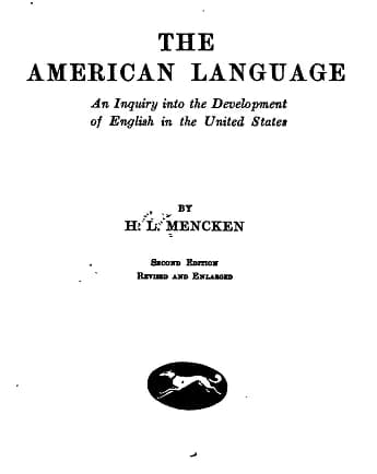 H. L. Mencken - The title page of w:The American Language by w:H. L. Mencken, 1921