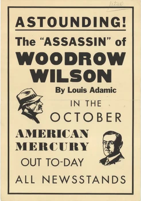 H. L. Mencken - Poster: Astounding! The "Assassin" of Woodrow Wilson by Louis Adamič
