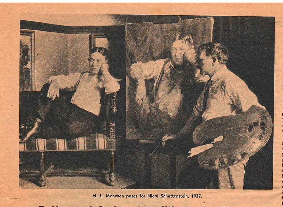 H. L. Mencken - Photo of Mencken posing for Schattenstein