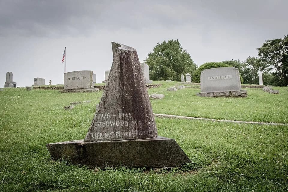 Sherwood Anderson - Sherwood Anderson's grave marker at Round Hill Cemetery in Marion, Virginia. Designed by Wharton Esherick and executed in black granite by Victor Riu. The epitaph reads, "Life, Not