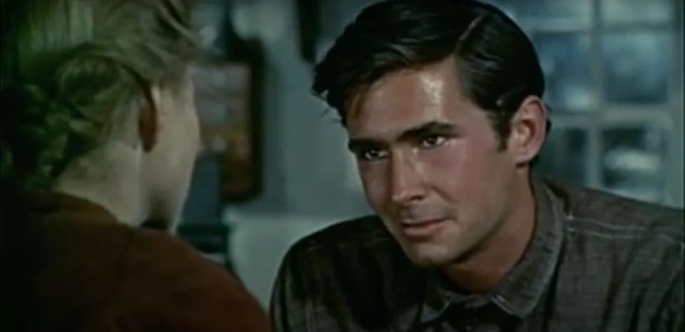 Anthony Perkins - Anthony Perkins with Dorothy McGuire in the trailer for Friendly Persuasion (1956)