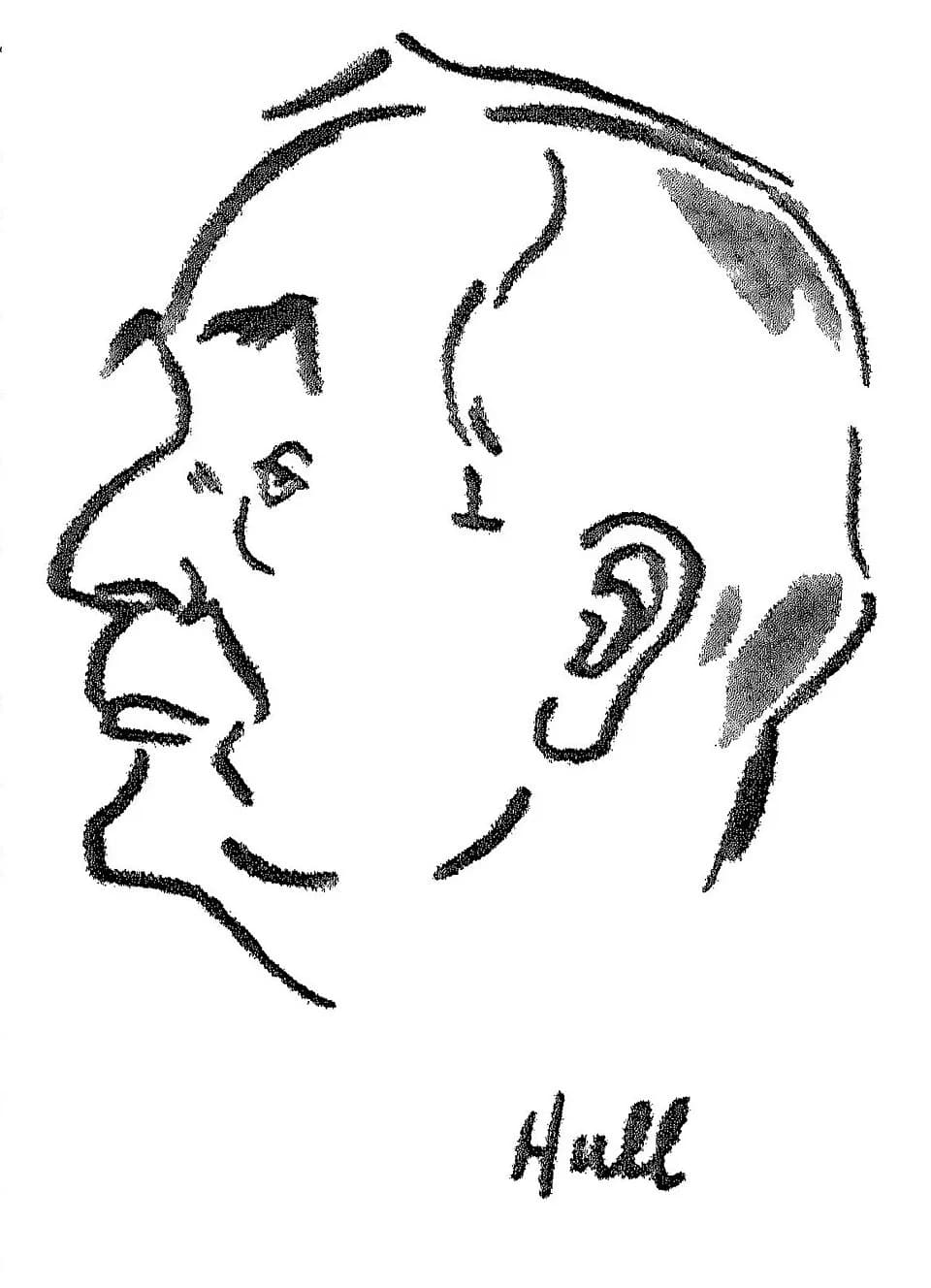 Cordell Hull - Caricature of Cordell Hull in Low's autobiography.