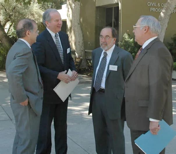 David Baltimore - David Baltimore retired this month as president of the California Institute of Technology, the Laboratory's parent institution, after nine years in that post. From left: JPL Director