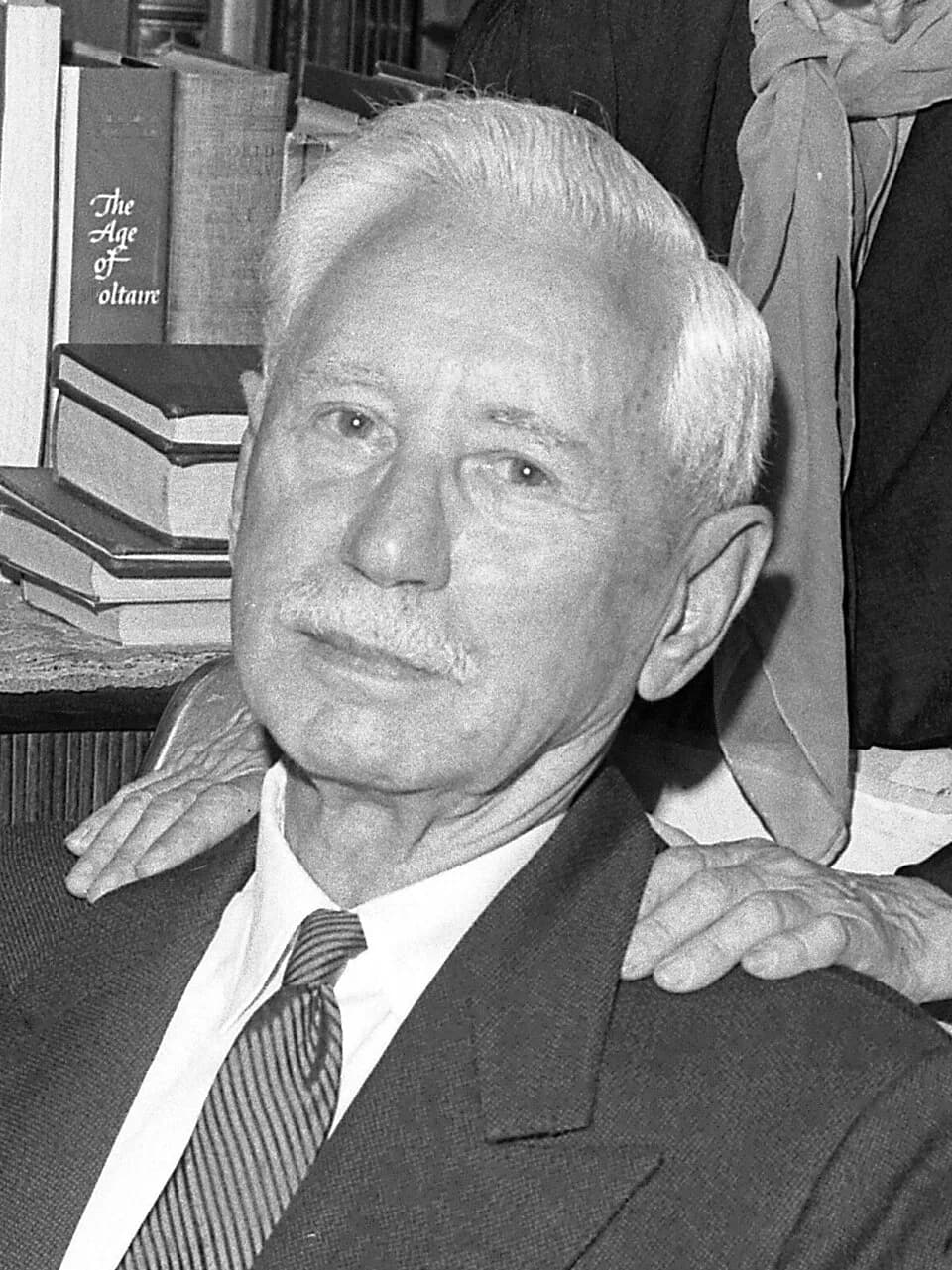 Will Durant - Authors Ariel and Will Durant in library of their home in Los Angeles