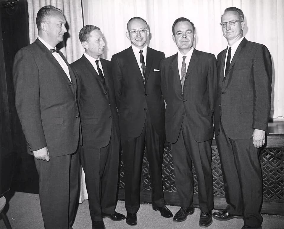 James Rainwater - Lawrence Award Ceremony, 1963. Kouts, Tobias, Rosen, Taub, Rainwater and Seaborg. 


For more information or additional images, please contact 202-586-5251.