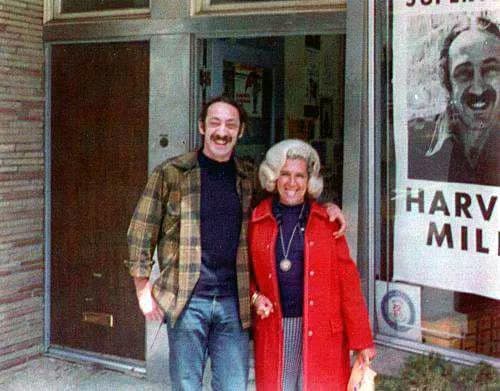 Harvey Milk - Harvey Milk with his sister-in-law in front of Castro Camera in 1973