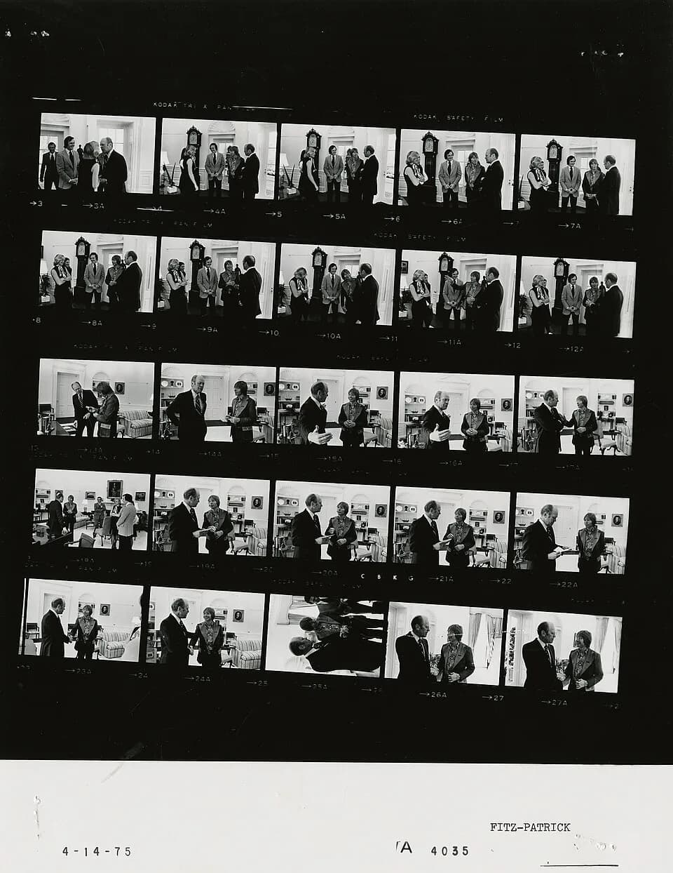 John Denver - The photo contact sheet, identified as A4035 by the White House Photographic Office (WHPO), is housed at the Gerald R. Ford Presidential Library, a branch of the National Archives and Re