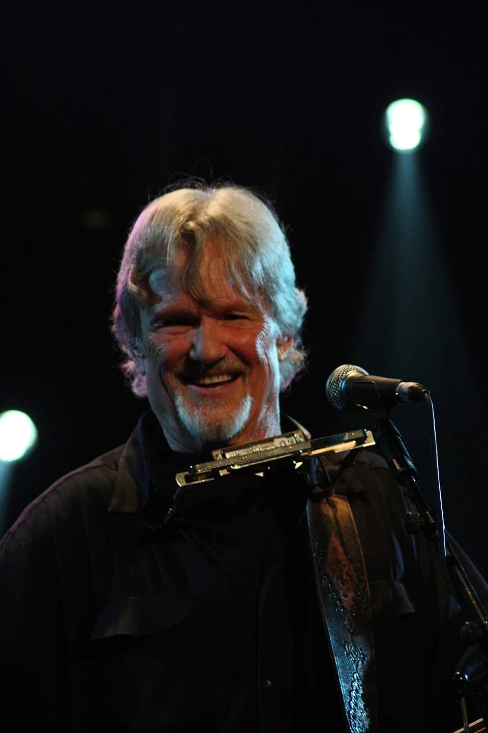 Kris Kristofferson - Kris Kristofferson playing at the Cambridge Folk Festival on Main Stage 1, 1st August 2010. Kristofferson played alone with vocals, guitar and harmonica for 1 hour and 10 minutes,
