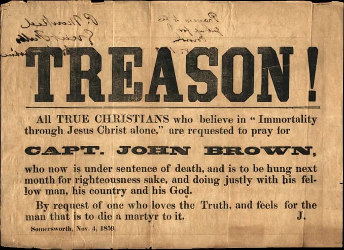 John Brown - "Treason" Broadside, 1859 November 4.  Somersworth.