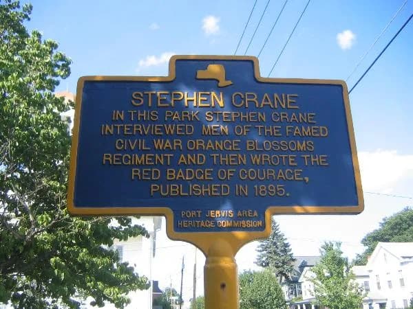 Stephen Crane - Historical maker in Port Jervis, New York that points out the park that American author Stephen Crane wrote parts of The Red Badge of Courage.