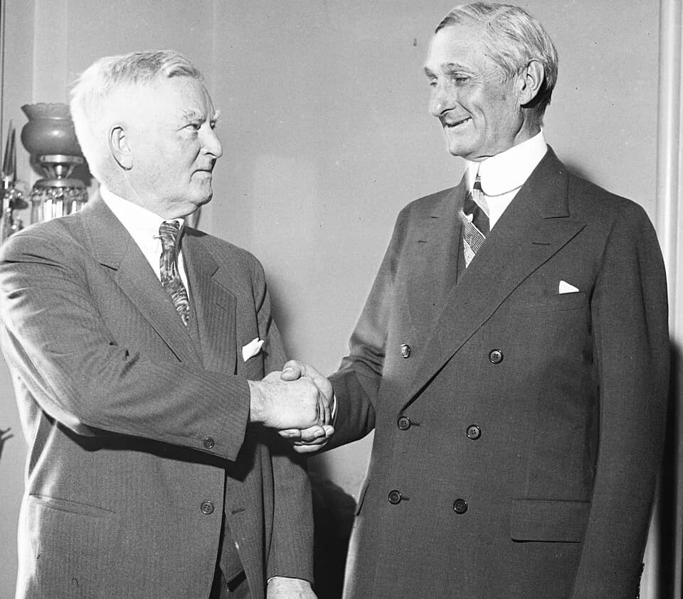 John Nance Garner - Speaker Garner greets William Gibbs McAdoo. William Gibbs McAdoo, former Secretary of the Treasury under Woodrow Wilson, received a warm greeting form Speaker of the House John N. 