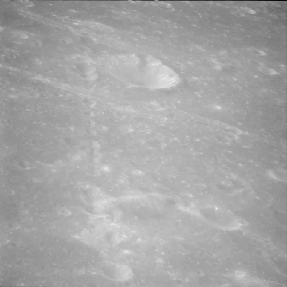 Theodore William Richards - This is an oblique photograph of the Catena Mendeleev linear crater chain. This feature is located on the interior floor of the Mendeleev walled plain, on the far side of t