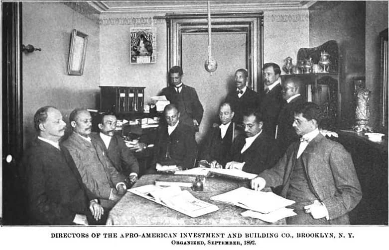 Booker T. Washington - Directors of the Afro-American Investment and Building Company, Brooklyn, New York, organized September 1892. Photograph from Chapter XIX, "Philip A. Payton, Jr., and the Afro-A