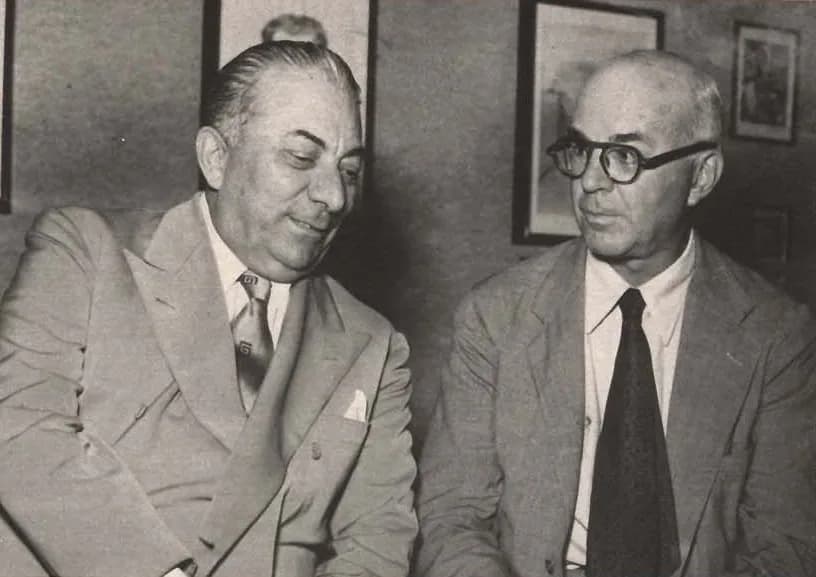 John Dos Passos - Italian publisher Arnoldo Mondadori and writer John Dos Passos in Mondadori's house in Meina, Novara
