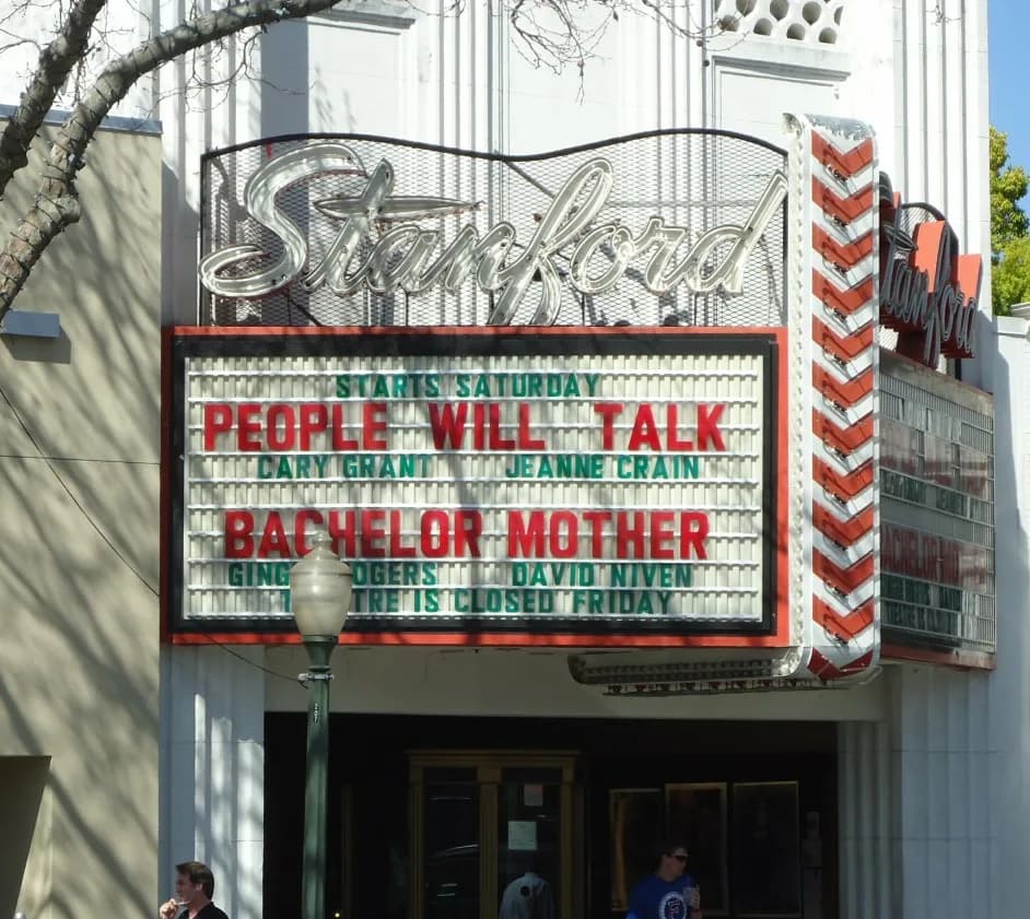Joseph L. Mankiewicz - Movie cinema, the Stanford Theatre shows only black &amp; white films in Palo Alto, California.