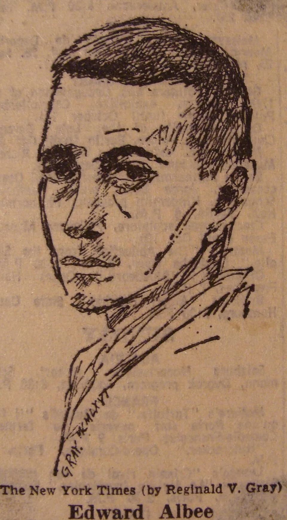 Edward Albee - Drawing for The New York Times