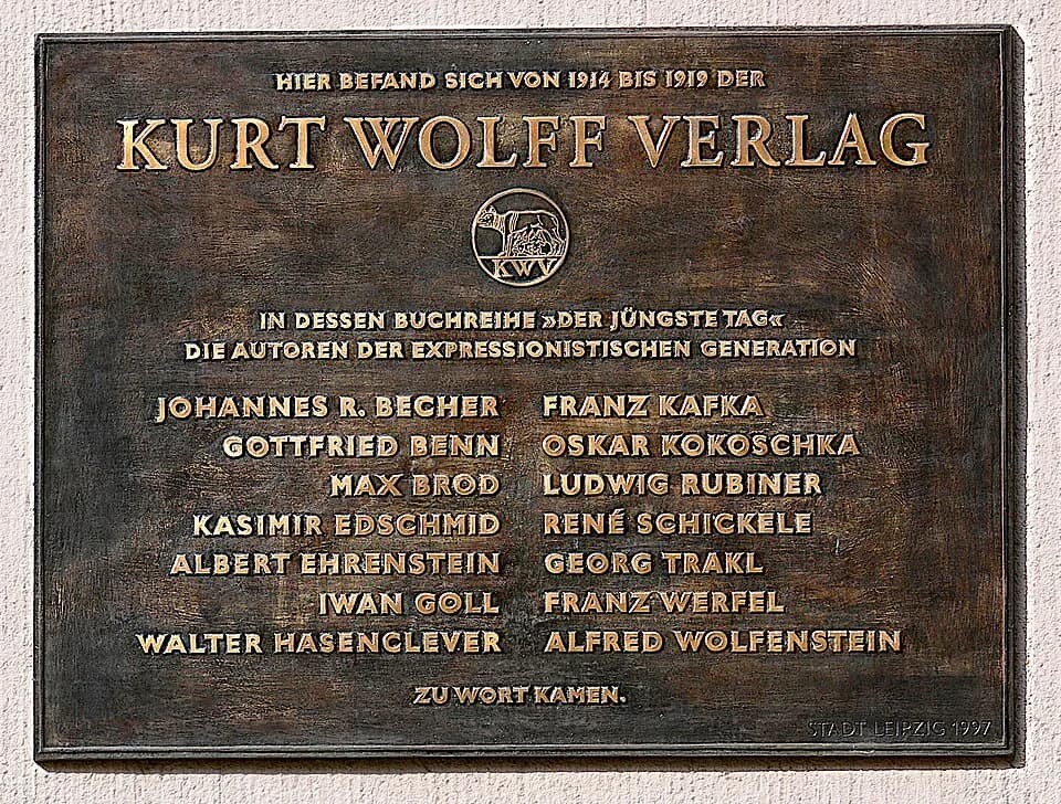 Franz Werfel - Leipzig, 

ehem. Sitz des Kurt Wolff Verlags, Gedenktafel