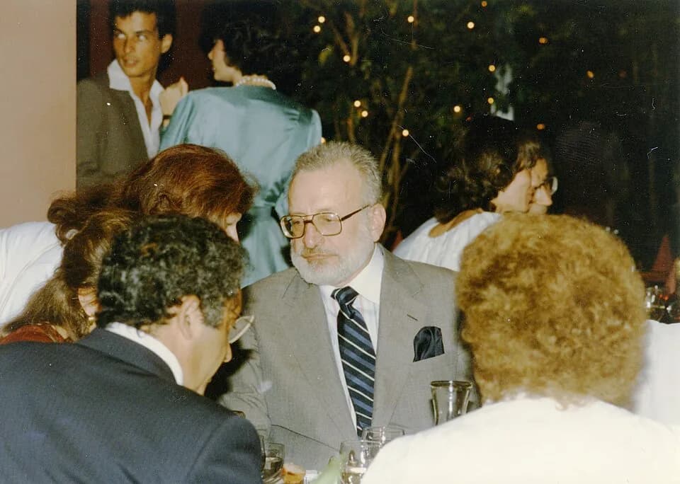 George C. Scott - Opening night cast party for "Design for Living" in 1984