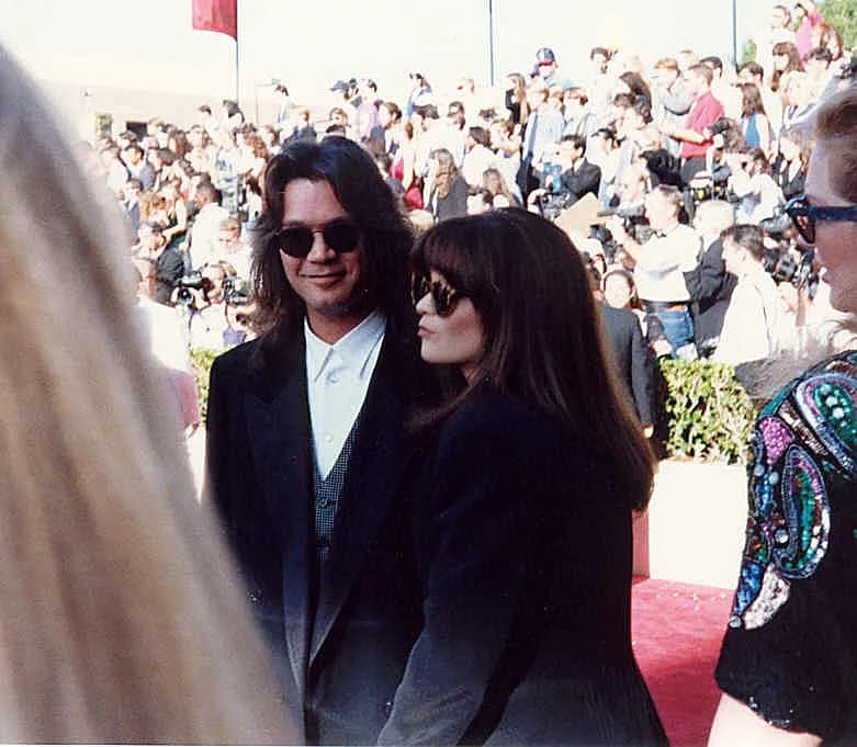 Eddie Van Halen - Eddie Van Halen and Valerie Bertinelli on the red carpet at the Emmy Awards 1993 - Permission granted to copy, publish, broadcast or post but please credit "photo by Alan Light" if y