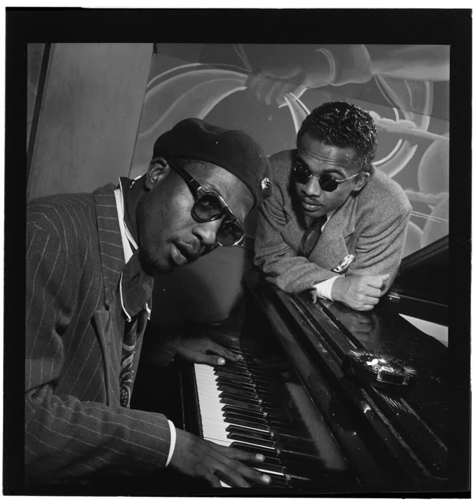 Thelonious Monk - Thelonious Monk and Howard McGhee at Minton's Playhouise, ca. September 1947. Photography by William P. Gotlieb.