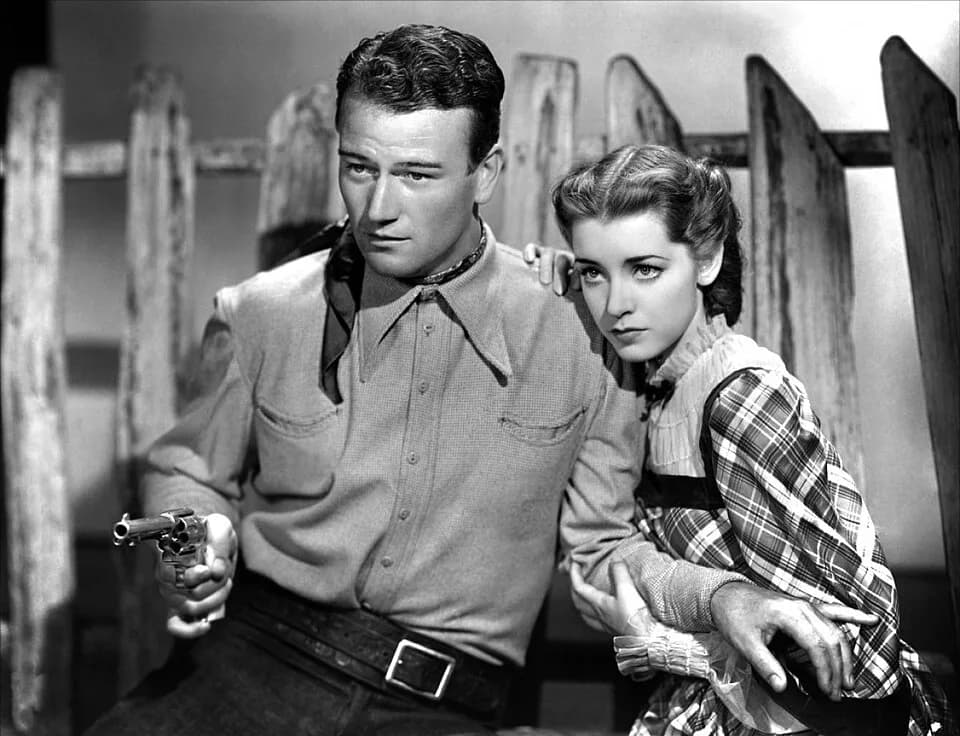Marsha Hunt - John Wayne &amp; Marsha Hunt in Born to the West aka Hell Town - cropped screenshot