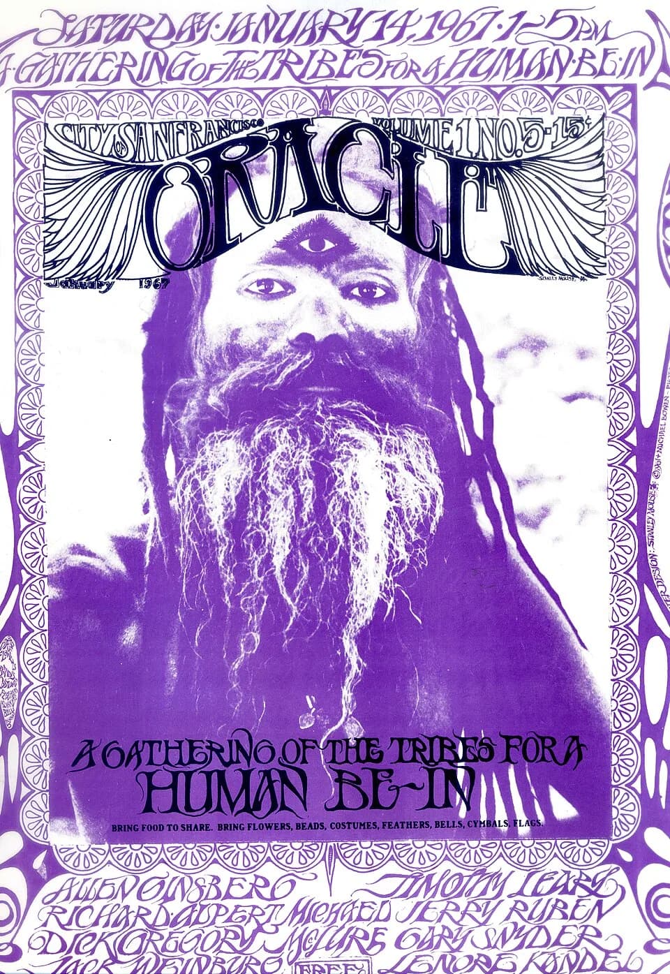 Timothy Leary - Cover of the San Francisco Oracle, Volume 1 No.5. From Facsimile Edition