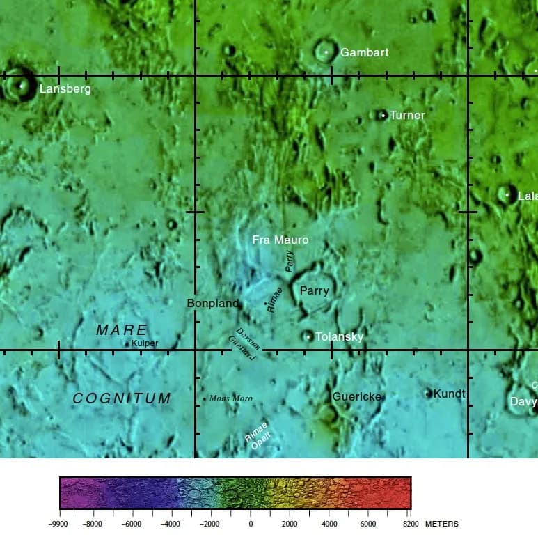 Gerard Kuiper - Part of the USGS near side lunar map