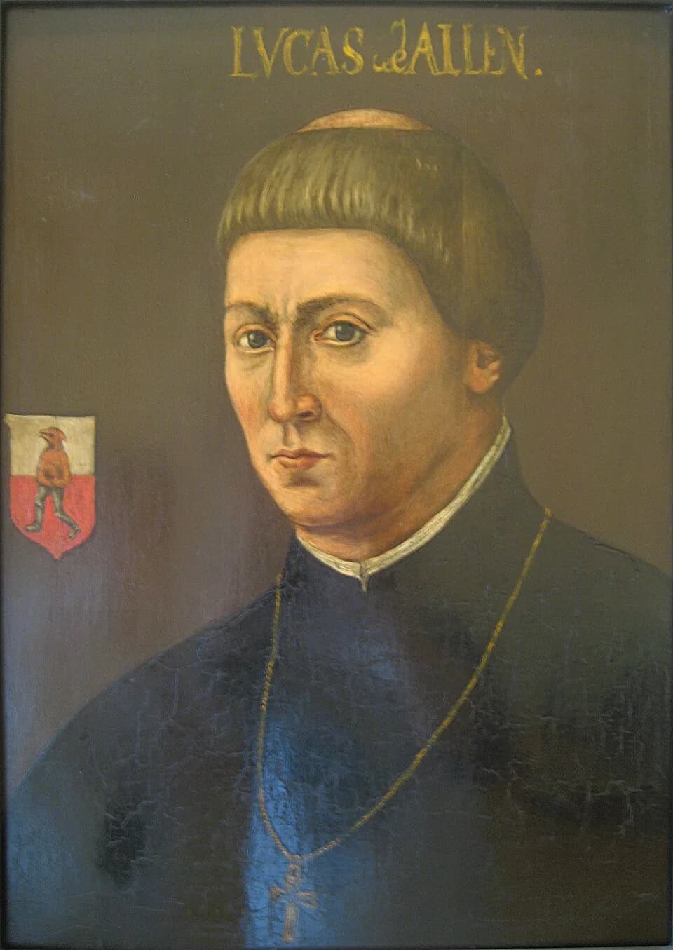 Nicolaus Copernicus - This is a portrait, by an unknown painter, of Lucas Watzenrode the Younger (1447-1512), maternal uncle and patron of astronomer Nicolaus Copernicus (1473-1543).  A reproduction i