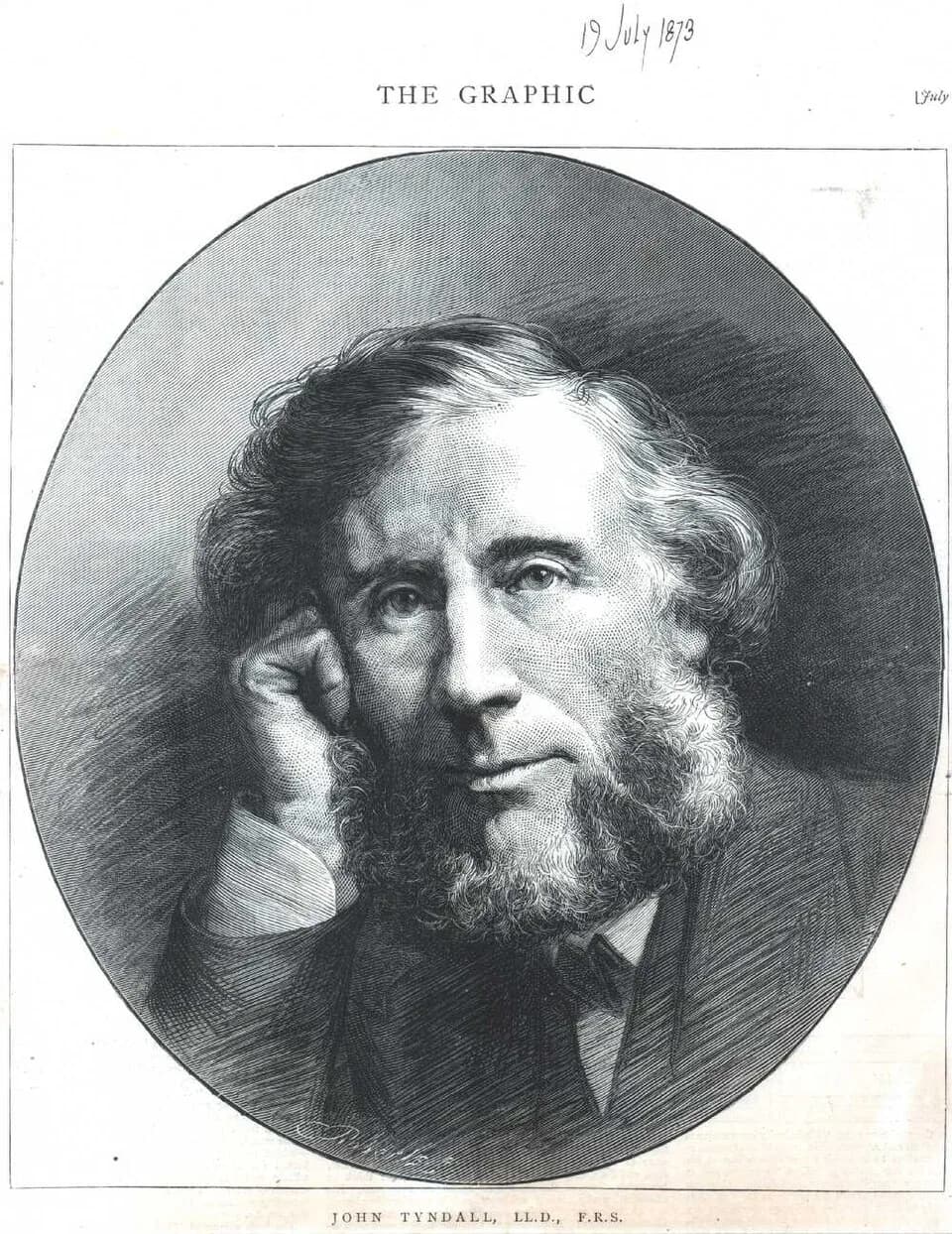 John Tyndall - This is a digital image of a illustration depicting the scientist, John Tyndall, and carries a mark 19 July 1873.  The description given was, "Scientist: Tyndall, John (1820 - 1893) Dis