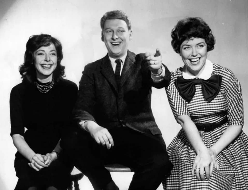 Mike Nichols - Photo of Elaine May, Mike Nichols and Dorothy Loudon as panelists from the game show Laugh Line.