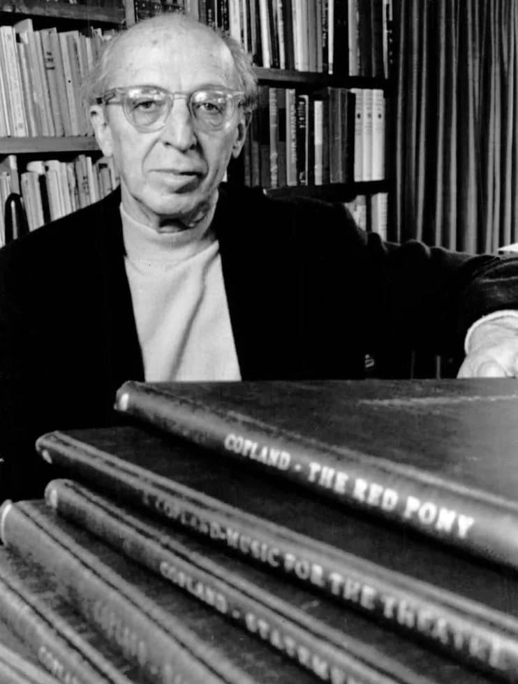 Aaron Copland - Photo of composer Aaron Copland from the CBS television/New York Philharmonic "Young Peoples' Concerts" series.
