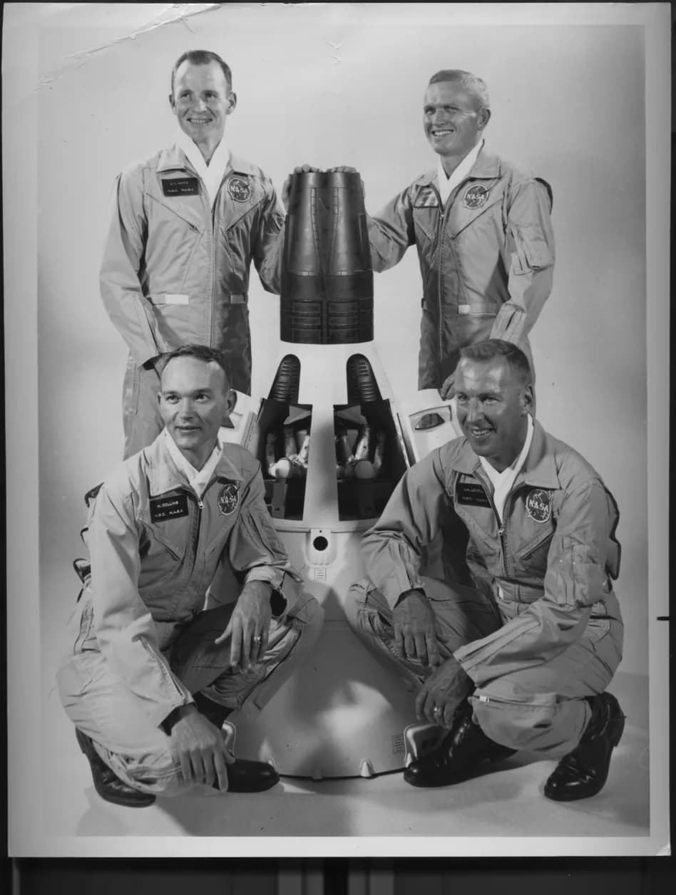 Frank Borman - Manned Spacecraft Center, Houston, Texas -- Gemini VII Crews --
The astronaut crews of the Gemini VII space flight. Their selection was announced at an MSC press conference on July 6, 1