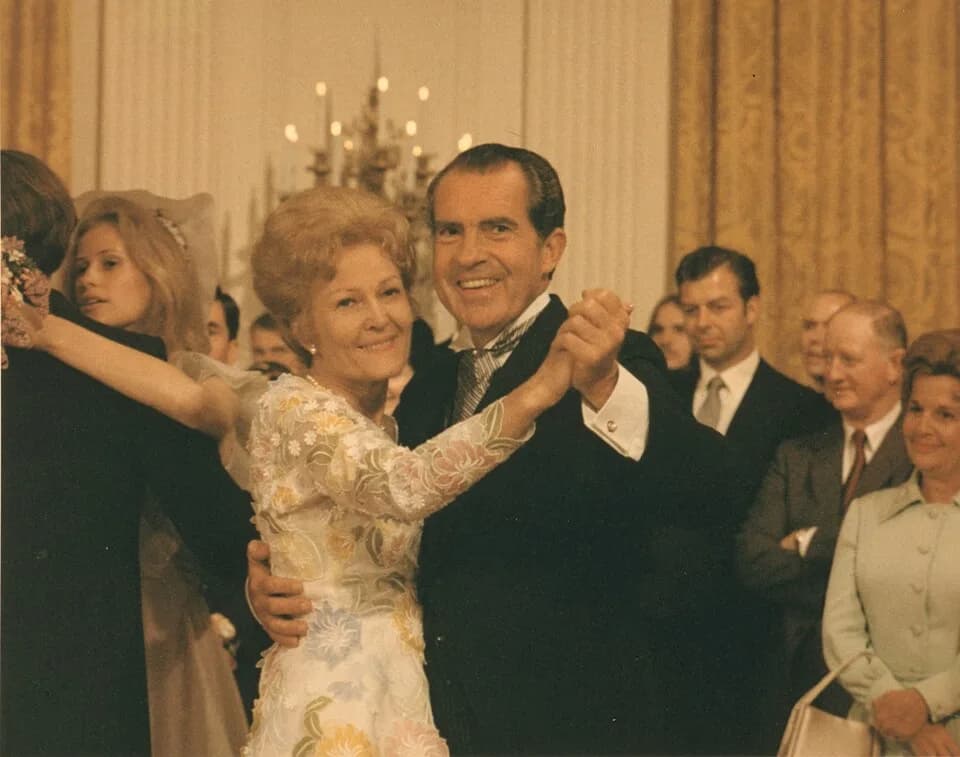 Pat Nixon - President Richard Nixon and his wife Pat Nixon dancing at their daughter's wedding.