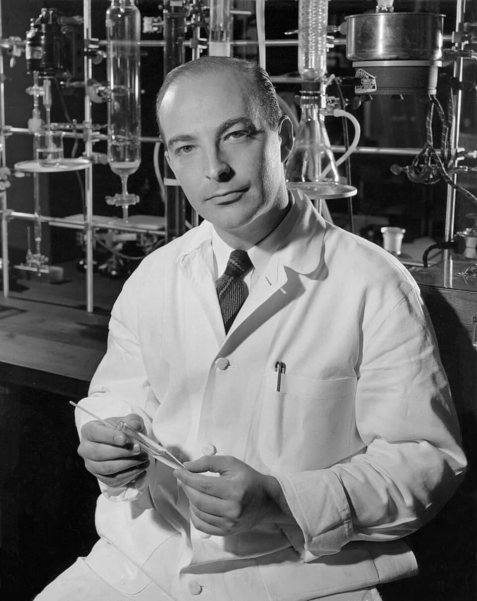 Arthur Kornberg - Dr. Arthur Kornberg in his laboratory. Kornberg joined the Public Health Service in 1942 and was assigned to the National Institute of Health, Laboratory of Chemistry to work on nutr
