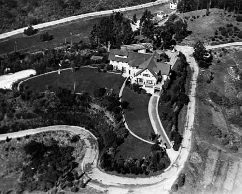 Douglas Fairbanks - Aerial view of Pickfair in Beverly Hills, California, 1920.