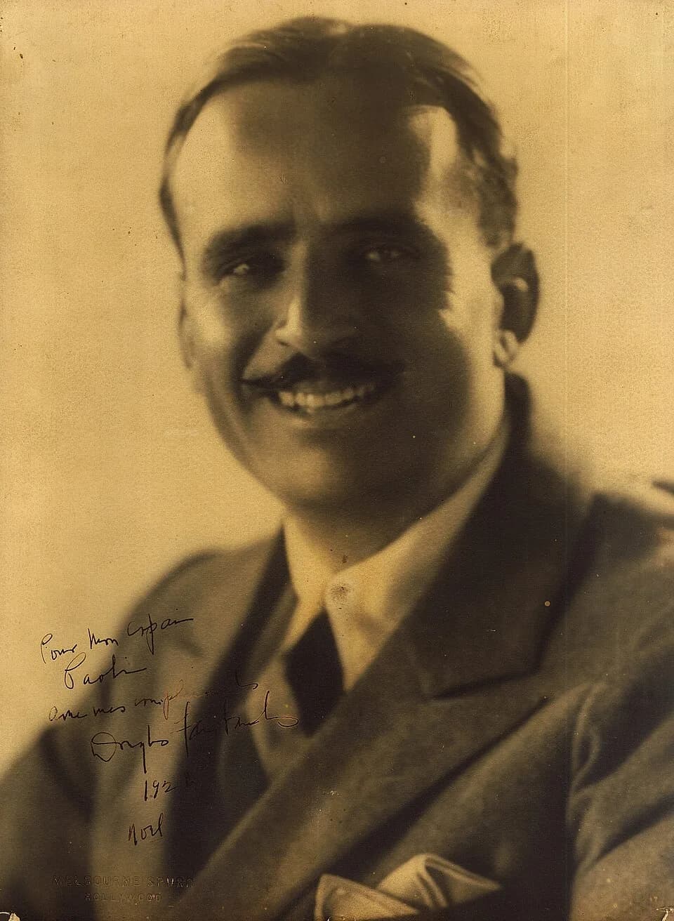 Douglas Fairbanks - Photograph of Douglas Fairbanks signed for Raoul Paoli