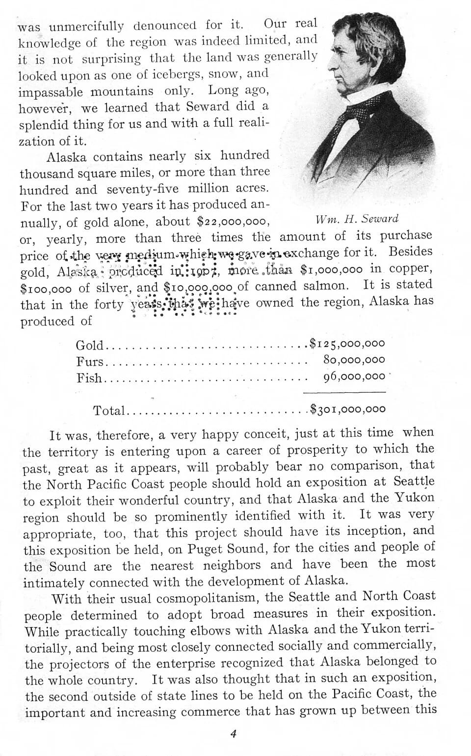 William H. Seward - From the materials for the Alaska-Yukon-Pacific Exposition of 1909, held in Seattle.